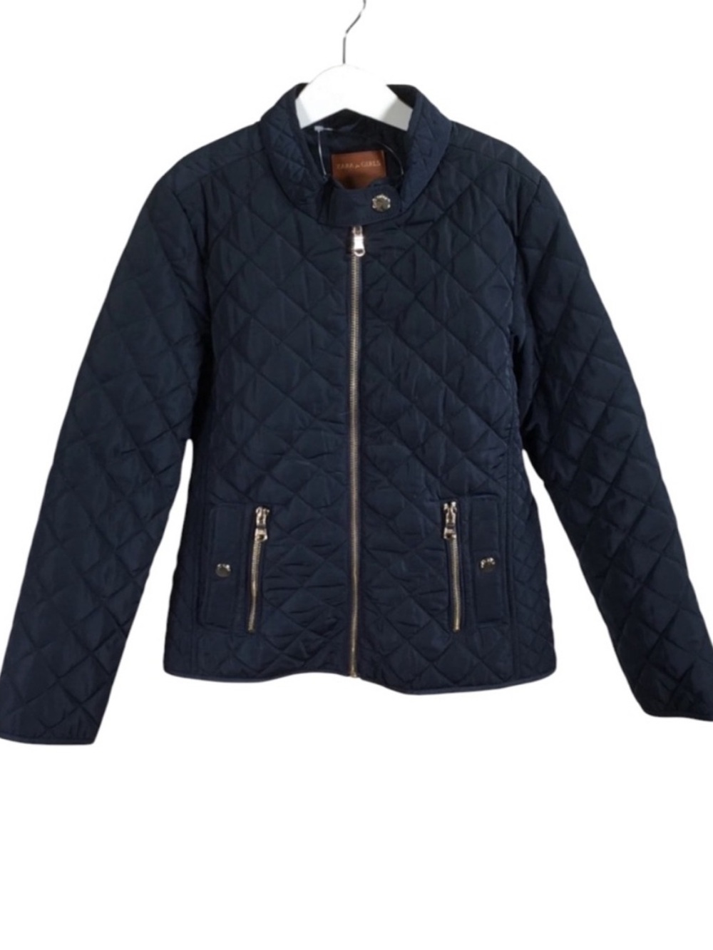 Zara Girls Navy Quilted Lightweight Jacket - Navy Size 9/10